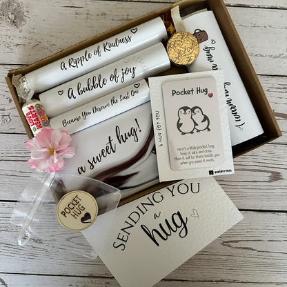 Hug Box Gift with Token and Chocolate Box | Hug in a Box Gift Set for Her Him