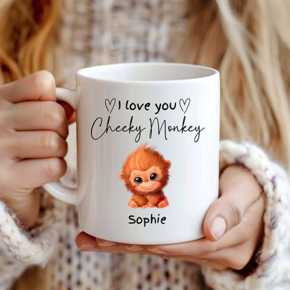 Cute cheeky monkey love mug gift for partner UK