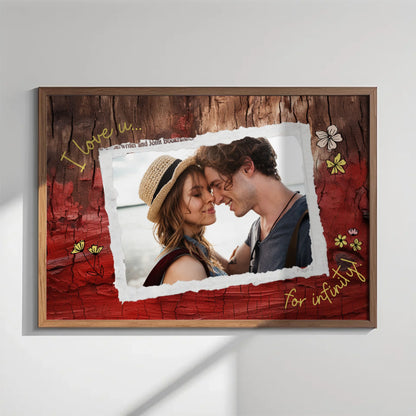 I Love You print with hearts and flowers