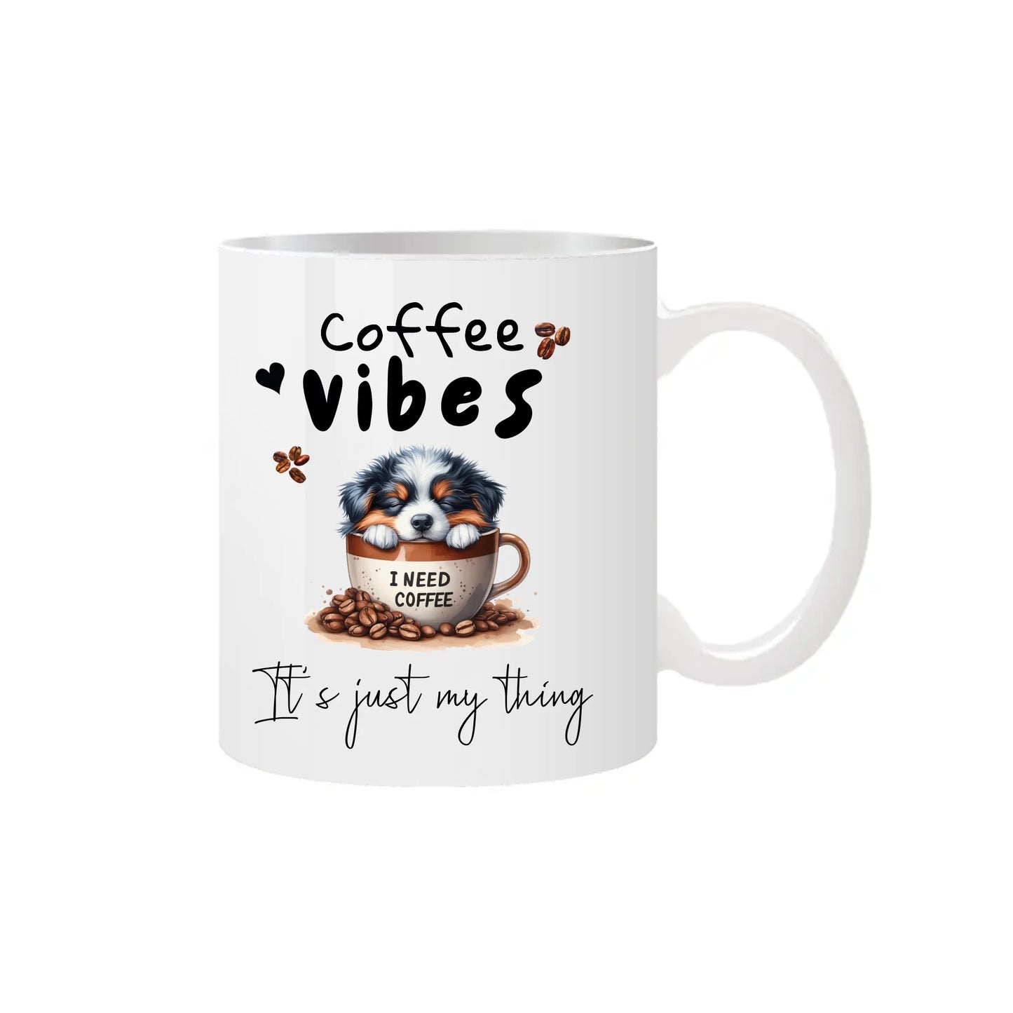 Dog inside coffee mug