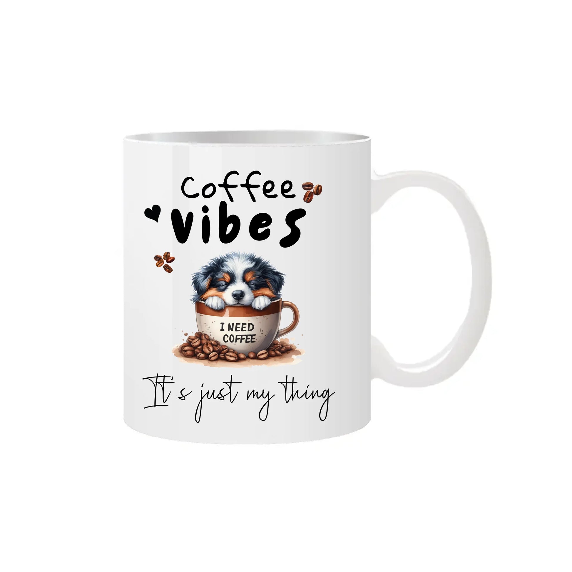 Dog inside coffee mug