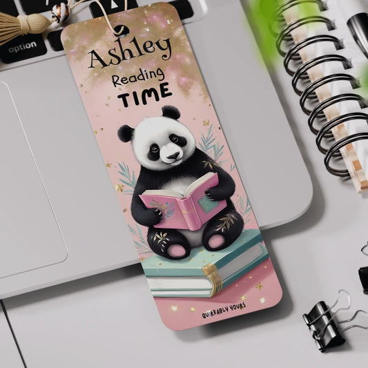 Party bag filler personalised animal bookmark with name and tassel