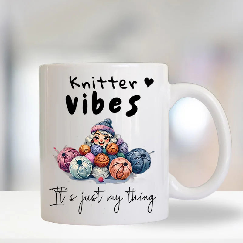 Knitters vibes personalised mug