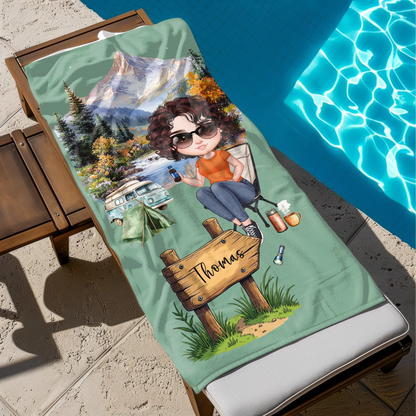 Custom character camping towel