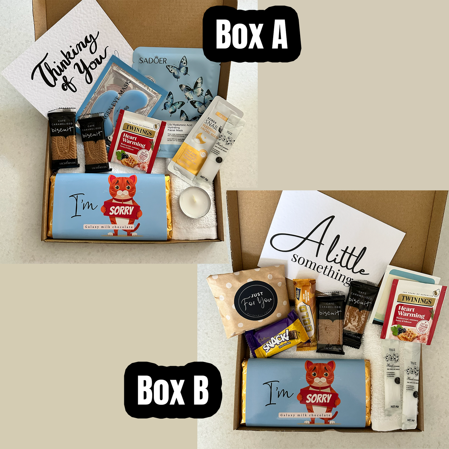 Thoughtful sorry gift set designed to help make amends