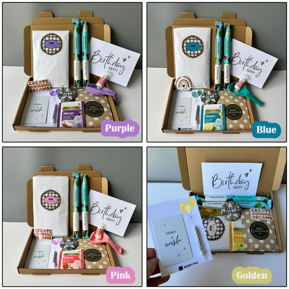 Letterbox gifts set in different colours - make a wish birthday box