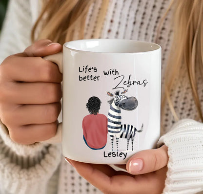 Personalised zebra coffee cup