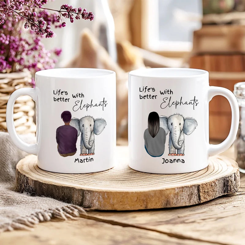 Personalised elephant mug gift