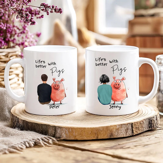 Personalised pig mug gift