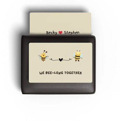Personalised love message card in wallet