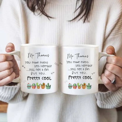 Maths mug with kawaii cactus
