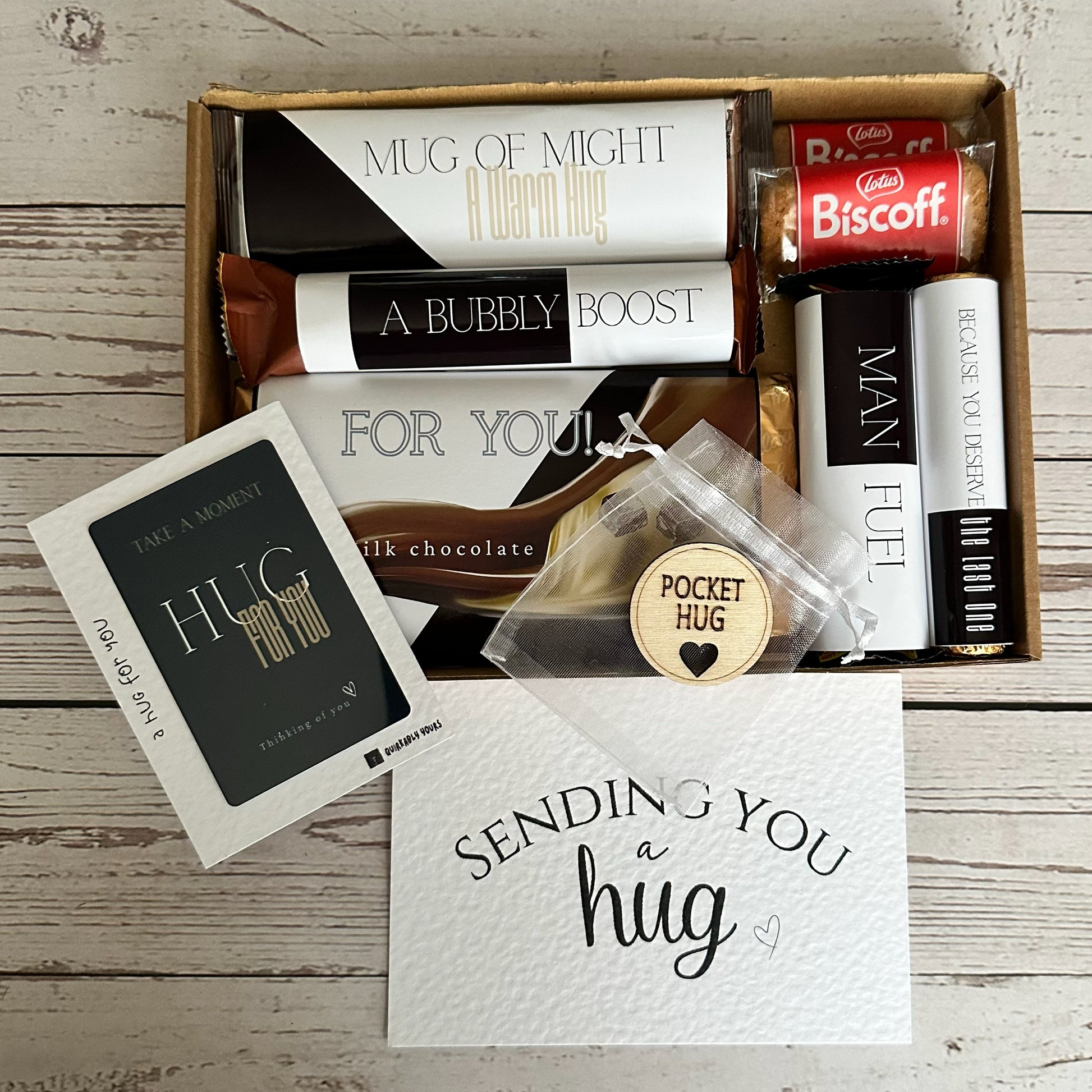 Hug box for men gift set with chocolates