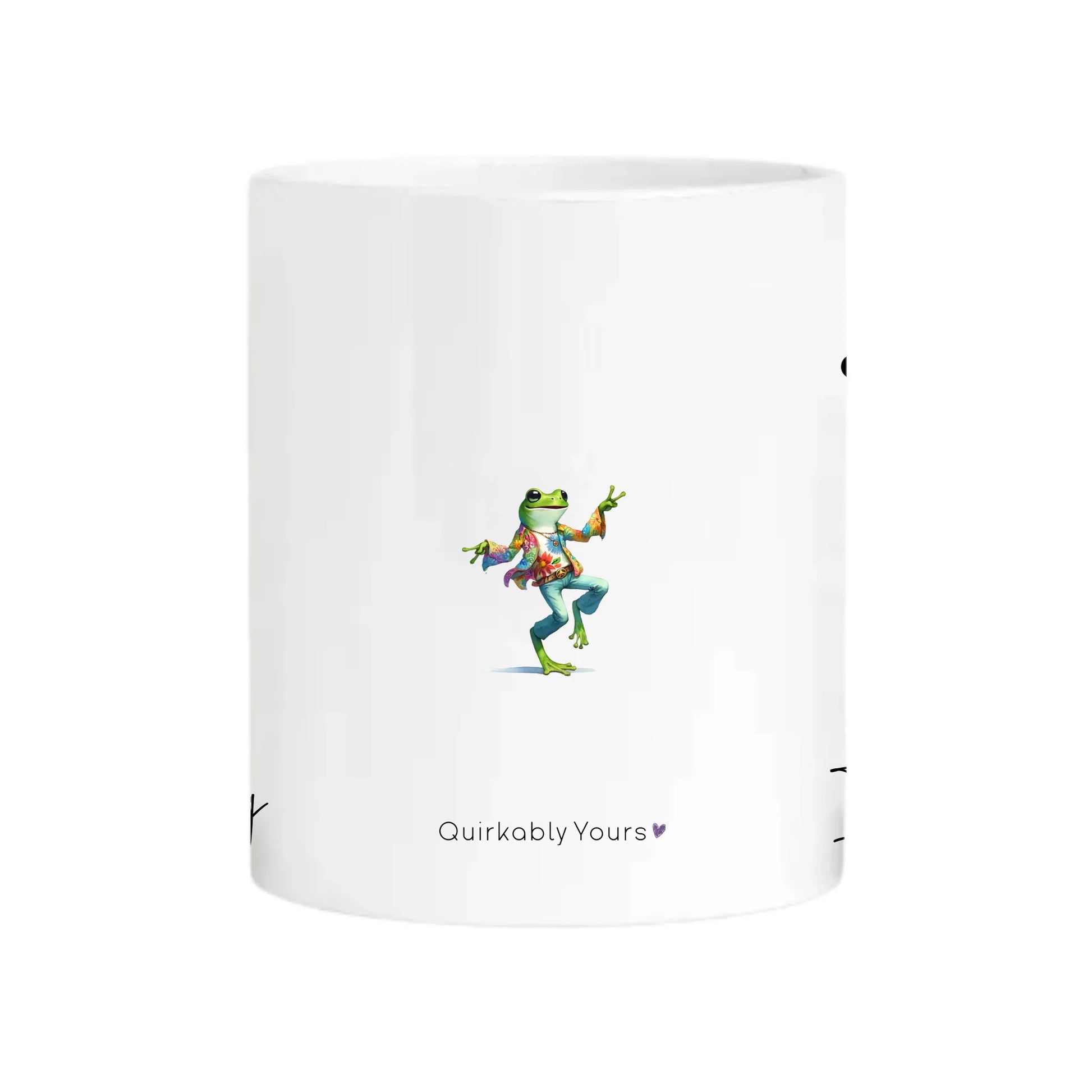 Yoga and mindfulness mug with quirky frog design