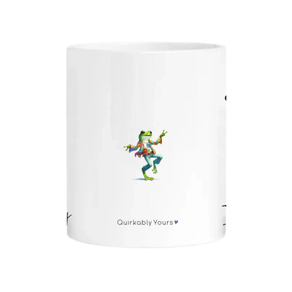 Yoga and mindfulness mug with quirky frog design