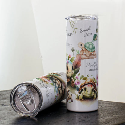 whimsical watercolour tortoise insulated drinks cup