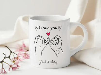 Cute Pink Heart Couple Mug