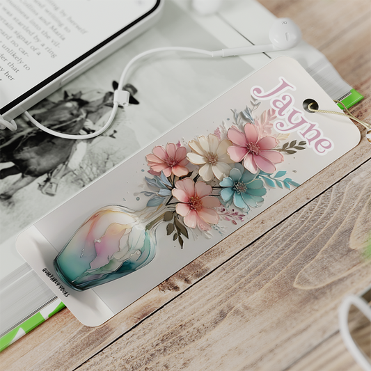 floral design bookmark with personalised text