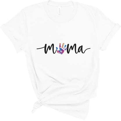 messy kids handprint tshirt for mum