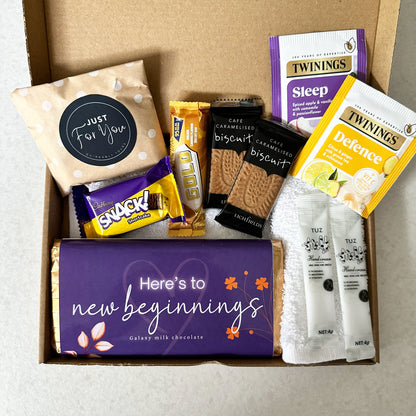 Thinking of you new job leaving gift box UK with uplifting message