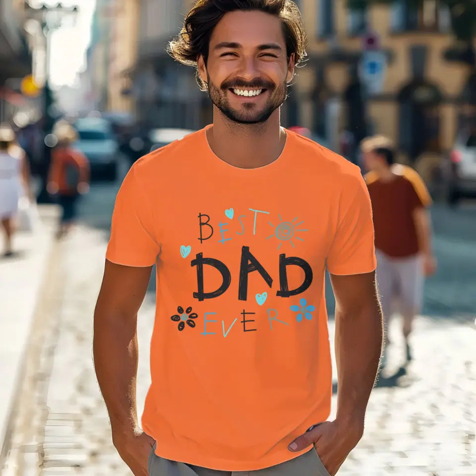 best dad ever tshirt bright orange