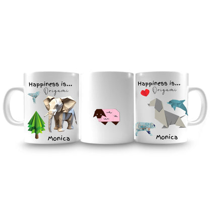 origami animals mug