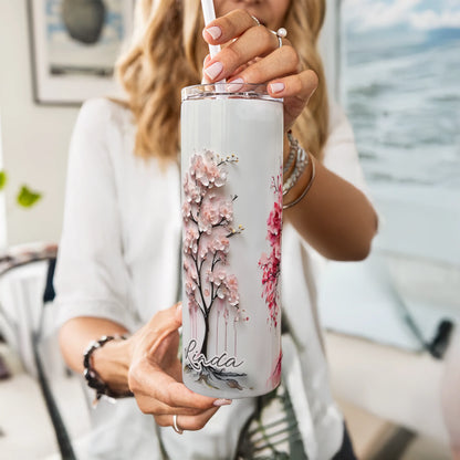 Personalised blossom tree tumbler with name