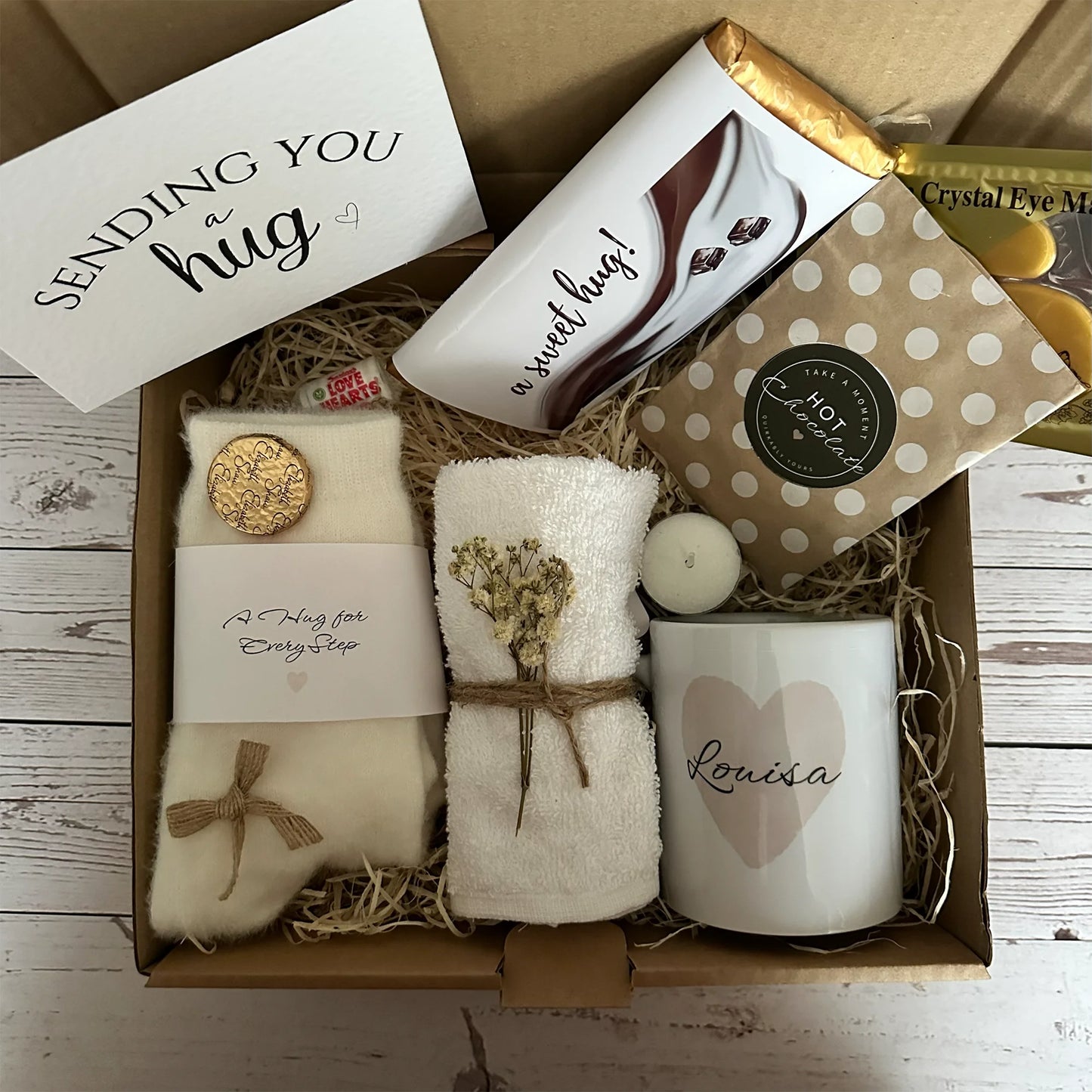 personalised pamper gift set for her with mug