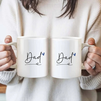simple papa mug with blue heart