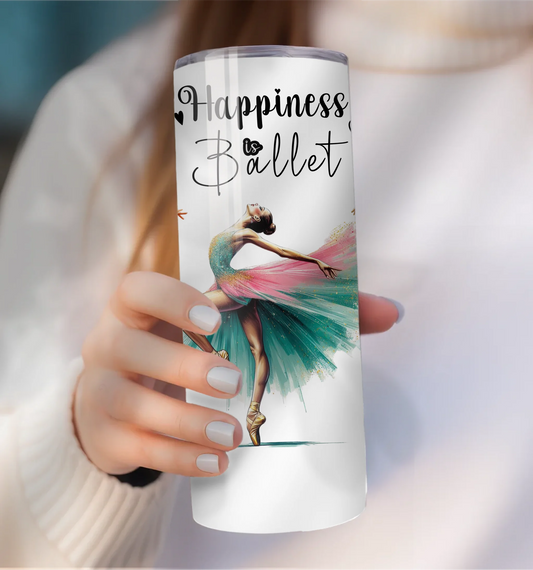 Personalised ballet travel cup with dancer design