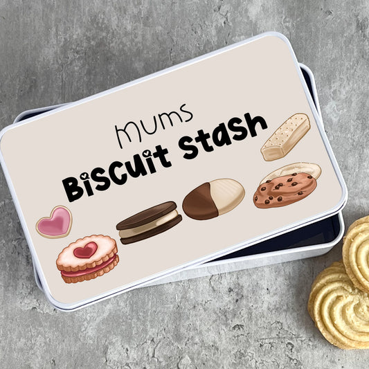 Personalised biscuit tin with custom name