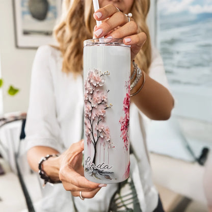 Personalised floral tumbler for birthdays