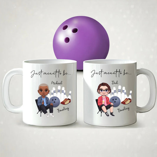 personalised bowling mug with ball and pins