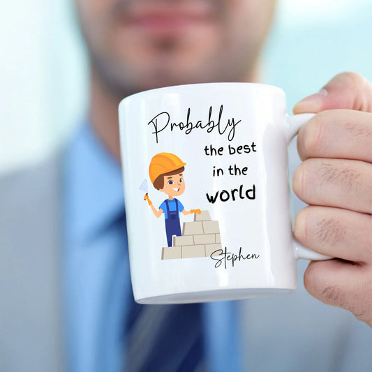 personalised builder mug – christmas gift for builder