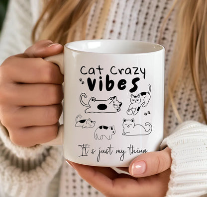 Black cat outline mug