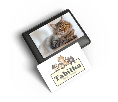 Custom cat photo card in wallet size