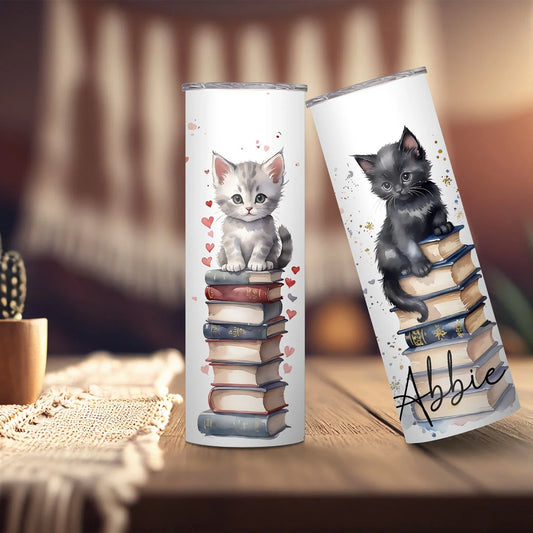 Personalised Cats & Books Tumbler