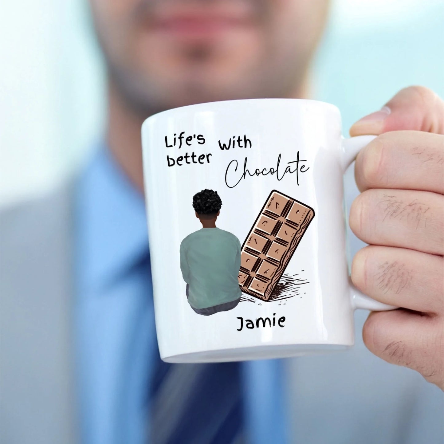 Personalised chocolate lover mug for him