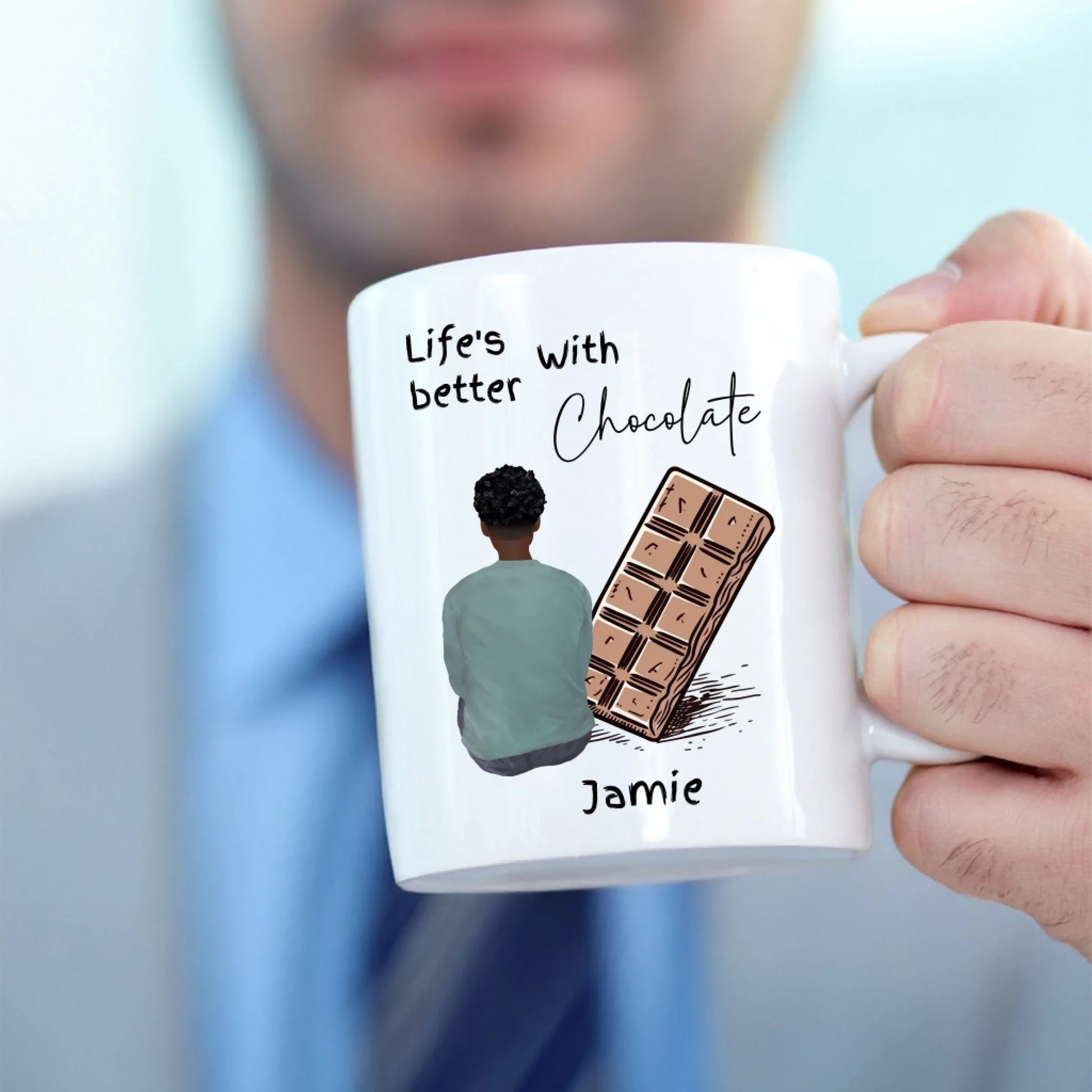 Personalised chocolate lover mug for him