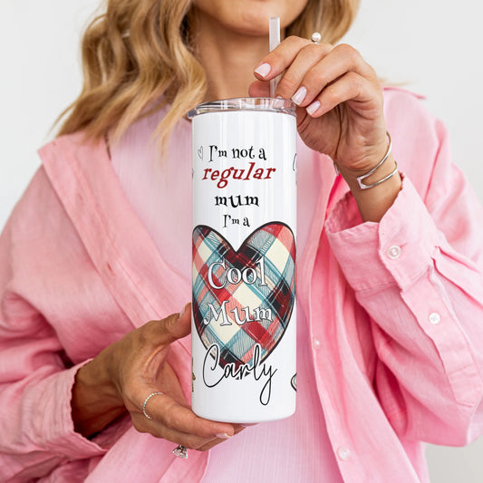 Personalised insulated travel cup with funny mum quote