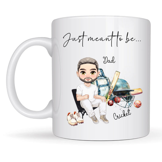 Personalised cricket mug with custom character