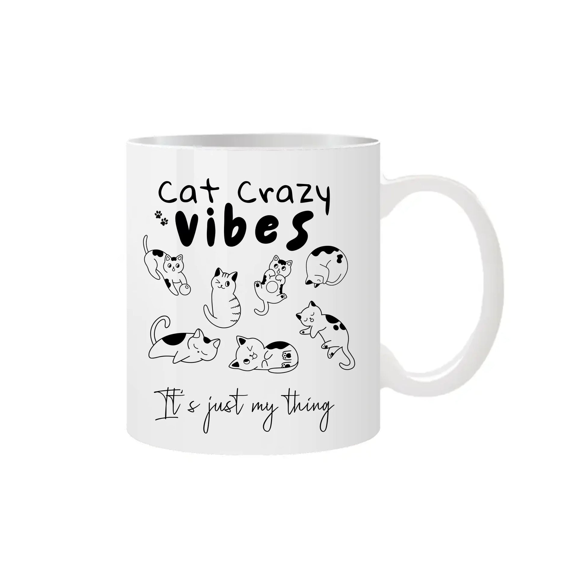 Black and white cat mug