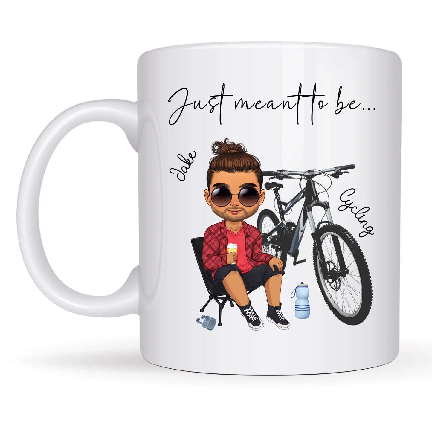personalised cycling mug with name