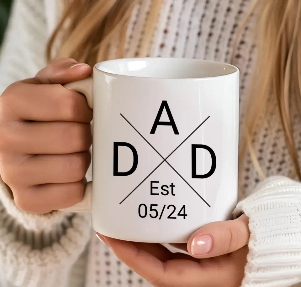 Personalised DAD Cross Mug with Custom Year