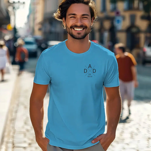 blue DAD T-Shirt with Custom Year