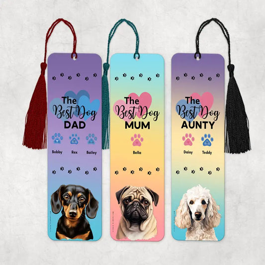 Custom ombre dog bookmark with breed