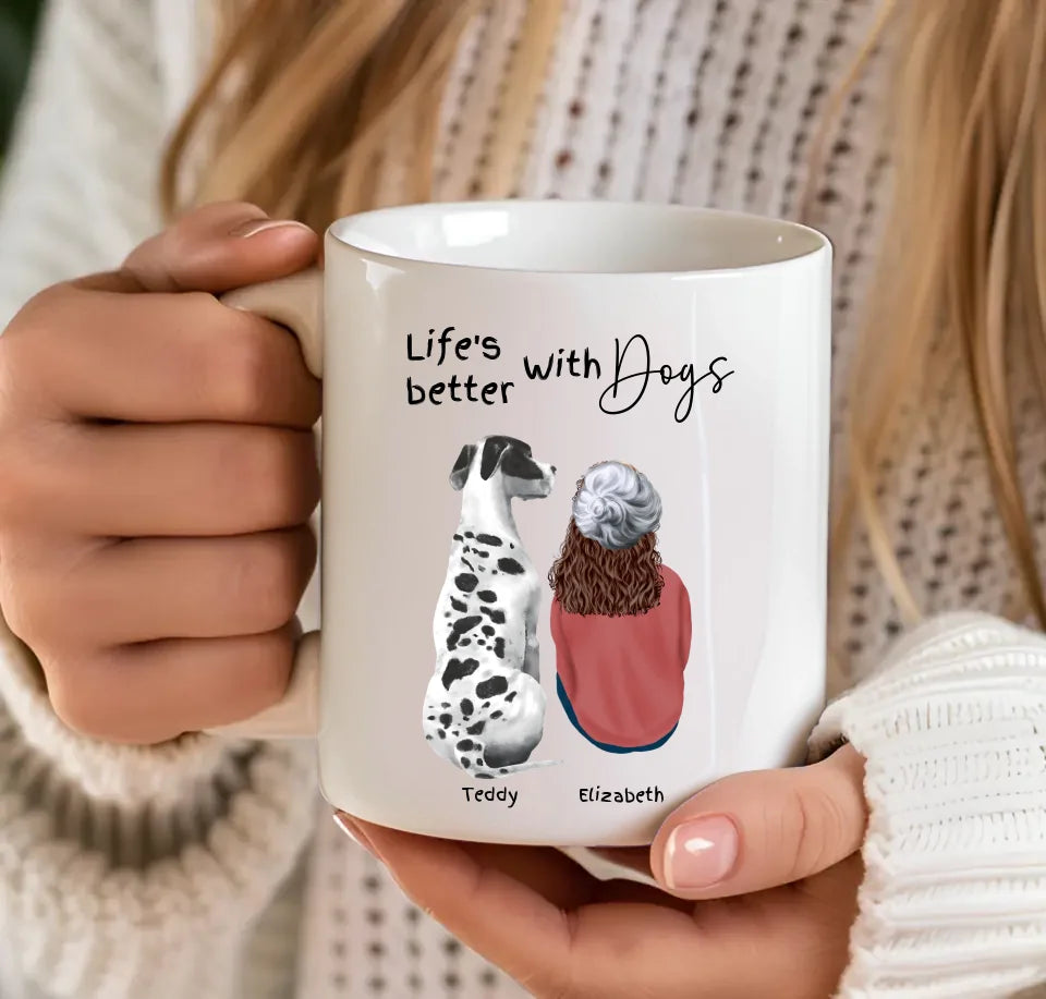 Personalised Life s Better with Dogs Mug Quirkably Yours QUIRKABLY YOURS