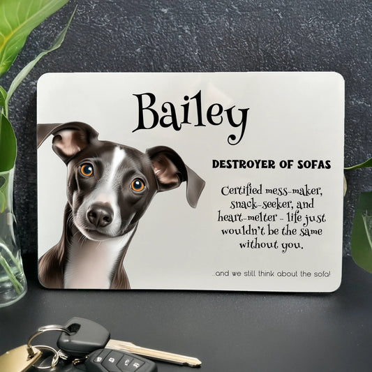 Personalised dog photo panel with quote