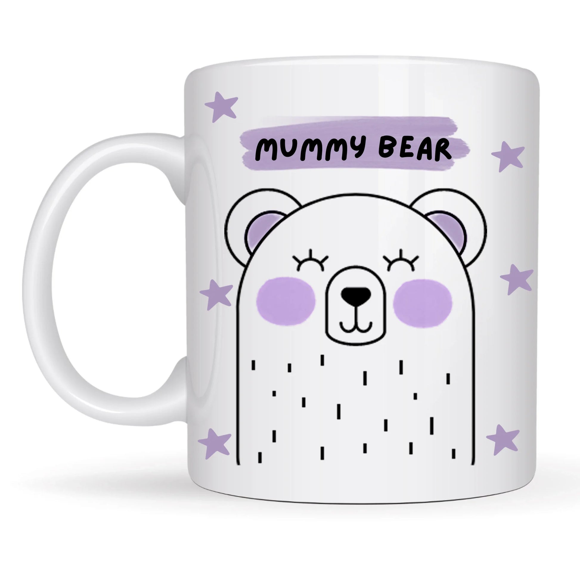 Mummy Bear mug with hand-drawn bear