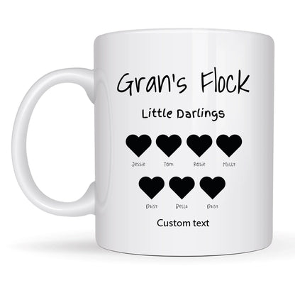 personalised family print mug black hear