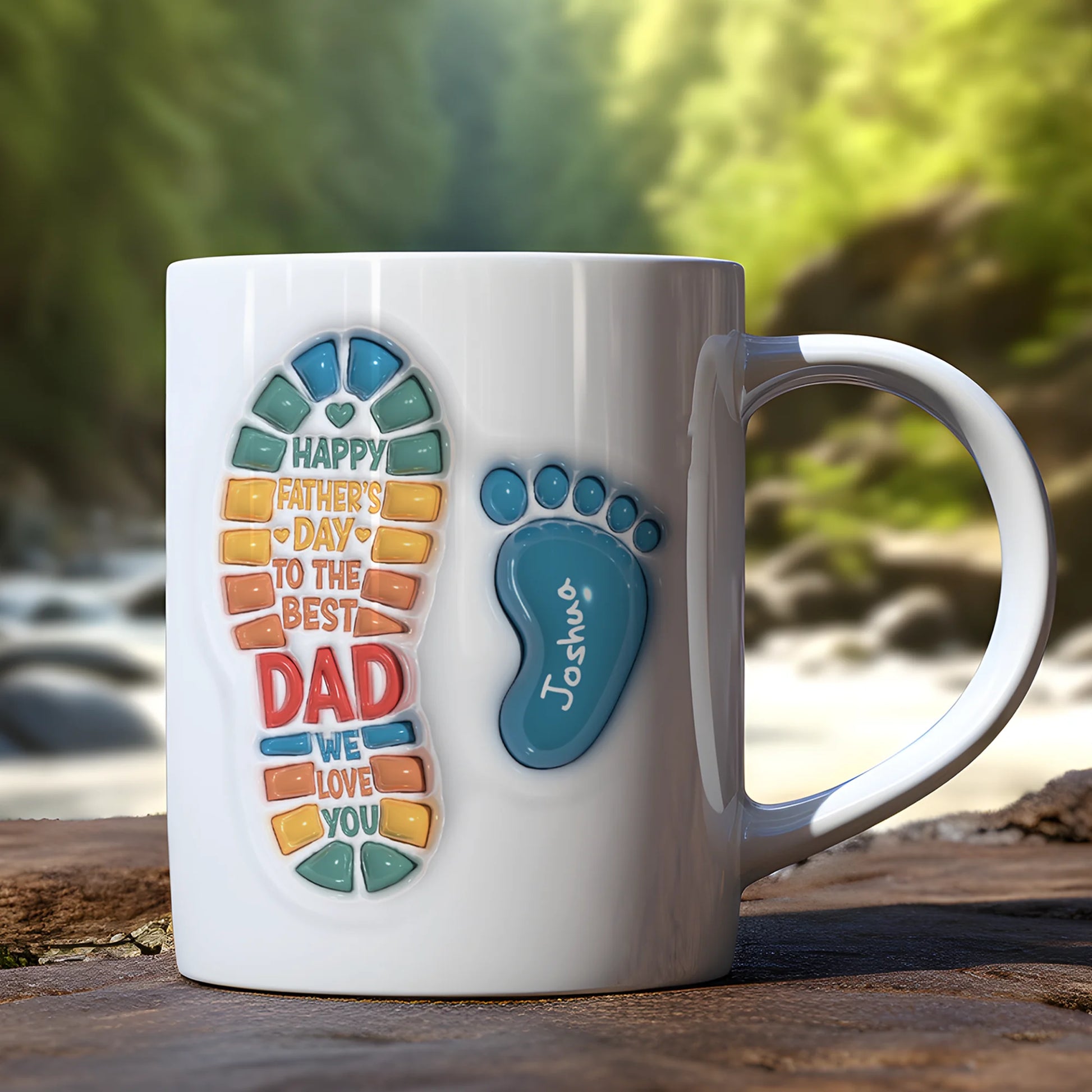 Personalised footprint mug for dad